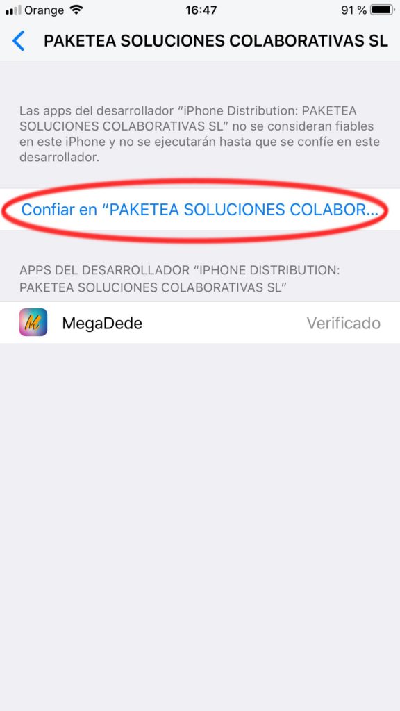 instalar megadede iphone captura 5